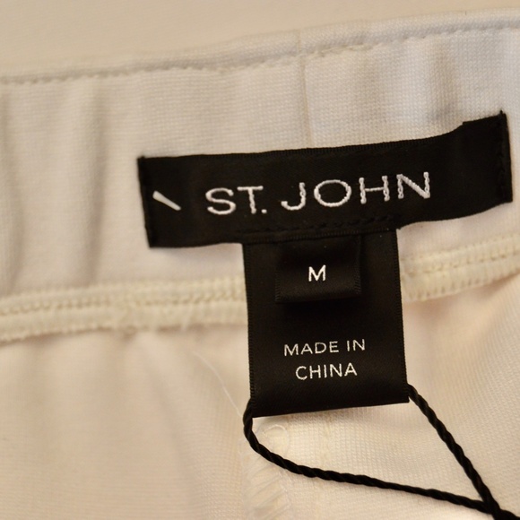 🆕🏷️ St. John Ecru Straight Leg Pants in White - Picture 15 of 16